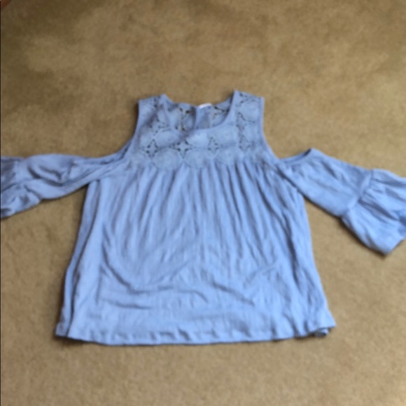 Tops - Baby Blue Cold Shoulder